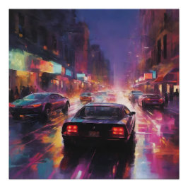 ダイナミックな街並みレース ポスター