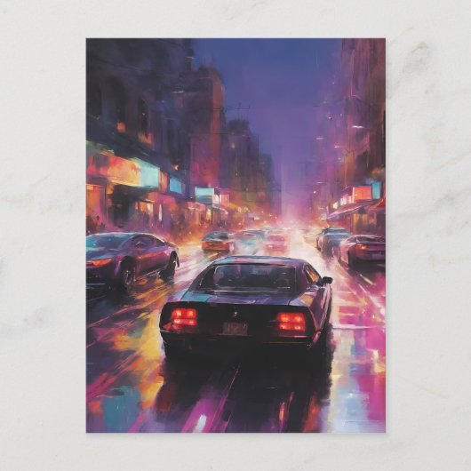 ダイナミックな街並みレース ポストカード (正面)