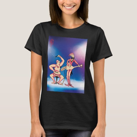 ダイナミックな音楽デュオ Tシャツ (正面)