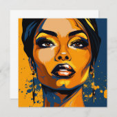 ダイナミックなDiva:女性アートの力ポップ・アートの強化 ノートカード (正面/裏面)