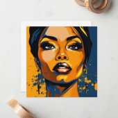 ダイナミックなDiva:女性アートの力ポップ・アートの強化 ノートカード (正面/裏面インサイチュ)