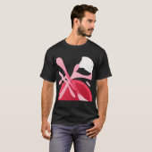 ダイナミックに重なる抽象的なデジタルアート Tシャツ (正面フル)