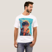 ダイナミックアニメパワー: 若者 Tシャツ (正面フル)