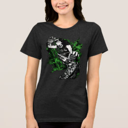 ダイナミックアニメ武術家ブラックインクアート トライブレンドTシャツ