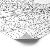 ダイナミックアブストラクトラインアート:流れるエネルギー陰陽 ポスター (角)