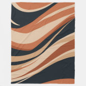 ダイナミックアーストーン抽象芸術波 フリースブランケット (正面)