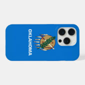 ダイナミックオクラホマ州の旗のグラフィックが描かれた iPhoneケース (裏面横)