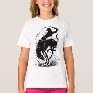 ダイナミックカウボーイロデオシルエットアート Tシャツ