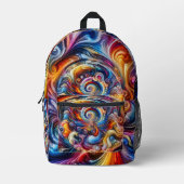 ダイナミックカラー渦 プリントバックパック (正面)