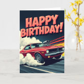 ダイナミックカー誕生日カード カード (黄色い花)