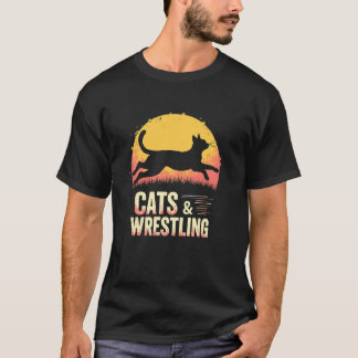 ダイナミックキャットとレスリングエネルギー Tシャツ