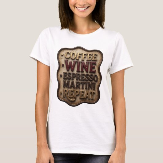 ダイナミックゴールド COFFEE WINE ESPRESSO MARTINI REPEAT Tシャツ (正面)