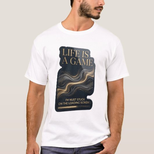 ダイナミックゴールド LIFE IS A GAME シャツデザイン Tシャツ (正面)