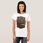ダイナミックゴールド TEXAS 3Dテキストアート Tシャツ (正面フル)