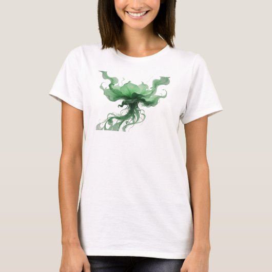 ダイナミックシルバー抽象リボンカスタムシャツ Tシャツ (正面)