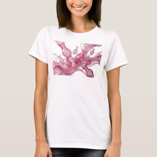 ダイナミックシルバー 抽象芸術 オーダーメイドTシャツ Tシャツ (正面)