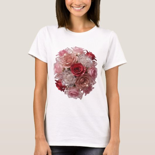 ダイナミックシルバー ROSE BLOOM スランティー Tシャツ (正面)