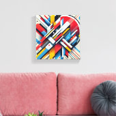 「ダイナミックジオメトリ」抽象芸術ウォールアート キャンバスプリント (インサイチュ (リビング))