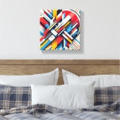 「ダイナミックジオメトリ」抽象芸術ウォールアート キャンバスプリント (インサイチュ (寝室))