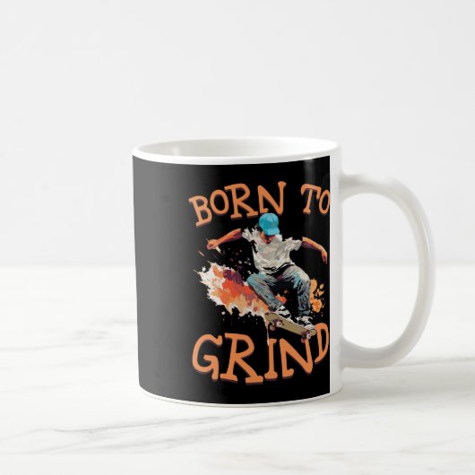 ダイナミックスケートボード Born To Grind コーヒーマグカップ (右)