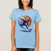 ダイナミックスピードランナー - 未来風アクション グラフィックA Tシャツ (正面)