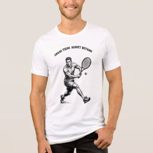ダイナミックスポーツ テニスプレイヤー グラフィックTシャツ トライブレンドTシャツ