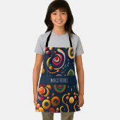 ダイナミックスワーリングサークル抽象芸術虹パターン エプロン (インサイチュ)