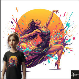 ダイナミックダンサーネオンドレススプラッターアート トライブレンドTシャツ