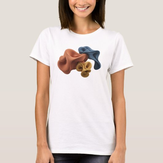 ダイナミックピンクの抽象芸術グラフィックTシャツ Tシャツ (正面)