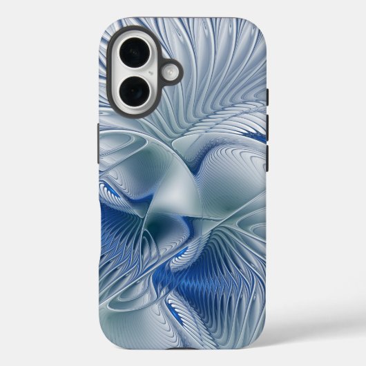 ダイナミックファンタジー抽象ブルートーンフラクタルアート Case-Mate iPhoneケース (裏面)