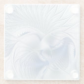 ダイナミックファンタジー抽象芸術ブルートーンフラクタルアート ガラスコースター (裏面)