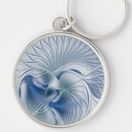 ダイナミックファンタジー抽象芸術ブルートーンフラクタルアート キーホルダー