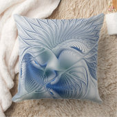 ダイナミックファンタジー抽象芸術ブルートーンフラクタルアート クッション (ブランケット)