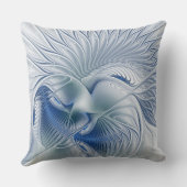 ダイナミックファンタジー抽象芸術ブルートーンフラクタルアート クッション (裏面)