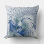 ダイナミックファンタジー抽象芸術ブルートーンフラクタルアート クッション (正面)