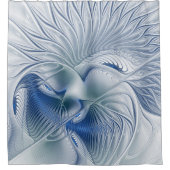 ダイナミックファンタジー抽象芸術ブルートーンフラクタルアート シャワーカーテン (正面)