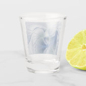 ダイナミックファンタジー抽象芸術ブルートーンフラクタルアート ショットグラス (裏面)