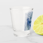 ダイナミックファンタジー抽象芸術ブルートーンフラクタルアート ショットグラス (左)