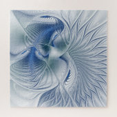 ダイナミックファンタジー抽象芸術ブルートーンフラクタルアート ジグソーパズル (横)