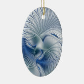 ダイナミックファンタジー抽象芸術ブルートーンフラクタルアート セラミックオーナメント (右)