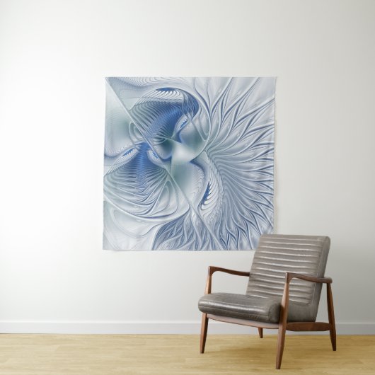 ダイナミックファンタジー抽象芸術ブルートーンフラクタルアート タペストリー (インサイチュ(横))