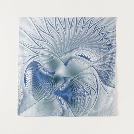 ダイナミックファンタジー抽象芸術ブルートーンフラクタルアート タペストリー (正面)