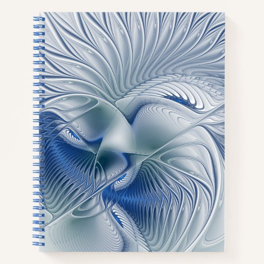 ダイナミックファンタジー抽象芸術ブルートーンフラクタルアート ノートブック (正面)