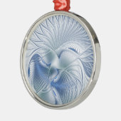 ダイナミックファンタジー抽象芸術ブルートーンフラクタルアート メタルオーナメント (左)