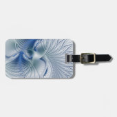 ダイナミックファンタジー抽象芸術ブルートーンフラクタルアート ラゲッジタグ (正面横)