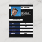 ダイナミックブルーブラックのアイスホッケートレーディングカード コーリングカード (裏面)