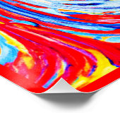 ダイナミックブルー抽象芸術パターンデザイン ポスター (コーナー)