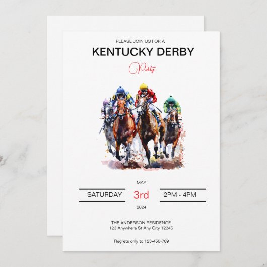 ダイナミックホースケンタッキーダービー招待状 招待状 (正面/裏面)