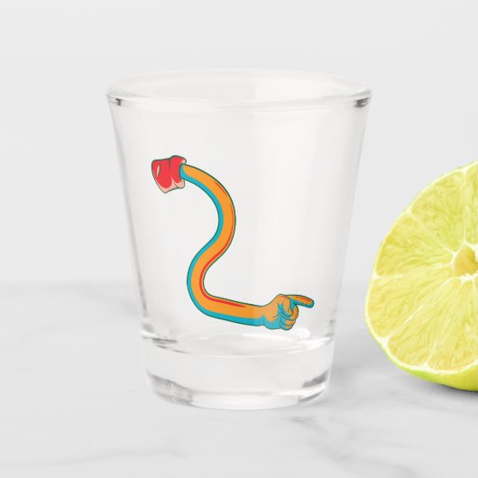 ダイナミックポインティングハンドショットガラス ショットグラス (正面)