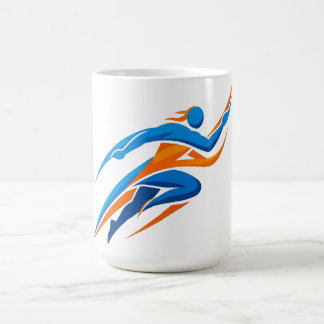 ダイナミックランナーロゴ 青 オレンジ スピード ギフト コーヒーマグカップ